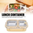 thumbnail image 3 of Fiambrera De Acero Inoxidable, Contenedor De Almuerzo De 2 Compartimentos, Portátil, 1,2 L, A Prueba De Fugas, Ideal Para Adultos, Oficina, Camping, Picnic, Viajes, 3 of 7