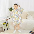thumbnail image 6 of Dailycode Wearable Blanket Hoodie Oversized Sherpa Flannel Blankets with Pocket for 3-14 Year Old Cartoon Colorful Giraffes and Flowers, 6 of 7