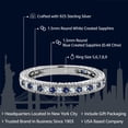 thumbnail image 2 of Gem Stone King Blue and White Created Sapphire Ring | 925 Sterling Silver | Ladies Anniversary Wedding Band Ring for Women | 0.48 Cttw| Size 9, 2 of 5