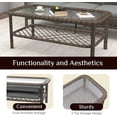 thumbnail image 3 of AECOJOY 3-Piece Rattan Patio Conversation Set with 2 Ottomans, and a Central Table, Dark Gray, 3 of 5