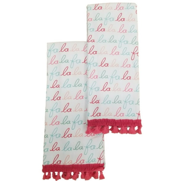 Lauren Conrad Fa La La Christmas Kitchen Towel Set 2 Dish Towels Walmart Com Walmart Com
