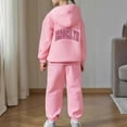 thumbnail image 5 of Toddler Girls Outfits Sets Boys Long Sleeve Solid Warm Hoodie Pullover Tops Pants Kids Sweat Suit Fall Girls Clothing Sets Pink Size 3-4T, 5 of 7