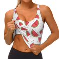 thumbnail image 3 of Fuzoiu Hand Drawn Watermelon Print Women's Sports Vest,U-Back Sports Tank,Gym Vests,Athletic Sleeveless Shirts,Exercise Undershirts,Yoga, Gym, and Dance Wear-Medium, 3 of 8
