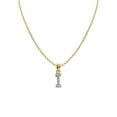 thumbnail image 1 of Precious Stars 14K Yellow Gold Cubic Zirconia Initial Letter 'I' Pendant with 22" Chain Necklace, 1 of 5