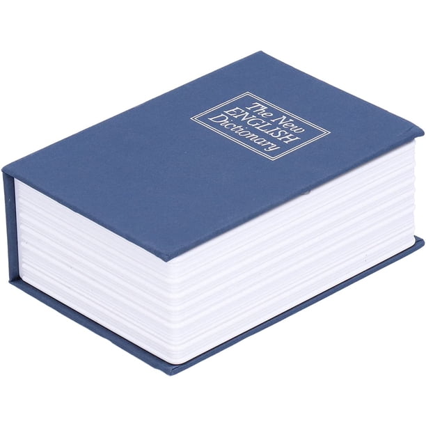 Mini joyero de seguridad con libro de simulación seguro, con llaves de bloqueo, para niños y amigos (azul)