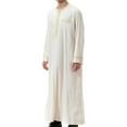 thumbnail image 4 of Hfozny Men's Islamic Clothing Muslim Male Shirt Long Sleeve Abaya Dubai Cotton…, 4 of 7