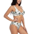 thumbnail image 2 of Daiia Vintage Palm Trees Women's Bikini Set Two Piece Swimsuit High Waisted Bikini Adjustable Straps Bikini Perfect for Beach, Pool, and Summer Vacation-Small, 2 of 9