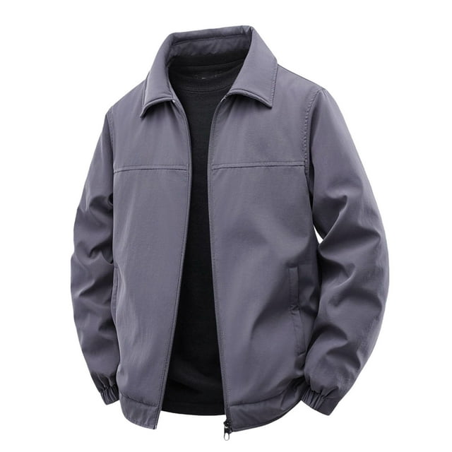 Veste de Randonnée à Manches Longues Épaisse pour Hommes avec Poches Zippées et Col à Revers