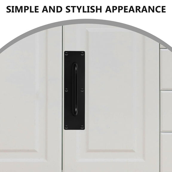 PTOOTP Black Stainless Steel Barn Door Pull Handle Set, Low Maintenance Hardware for Home and Office Doors