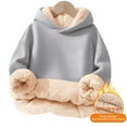 thumbnail image 5 of SGMVNU Winter Warm Outwear Jackets for Boys Girls Lined Winter Warm Coats Sweatshirt Hoodie Jacket Casual Loose Zipper up Hooded Jackets Size 7-8 Years, Color lz1023_E-Light Gray, 5 of 5