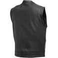 thumbnail image 2 of First Mfg Co - Top Rocker - Men's Motorcycle Biker Riding Black Leather Vest - Extra Large, 2 of 3
