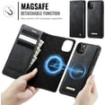 thumbnail image 3 of Compatible con Funda Billetera Desmontable para iPhone 11 Pro Max Compatible con Magsafe, Soporte para Tarjetero de Bloqueo RFID con tapa de Cuero PU 2 en 1 Funda Magnética a prueba de Golpes, 3 of 9