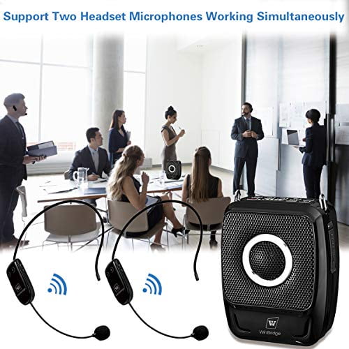 25W 2600mAh WinBridge Voice Amplifier with Two Wireless Headset Microphones 