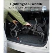 VOCIC Z51 Foldable 4-Wheel Rollator with Seat, Transport Chair & Dual Brakes, Black, 300 lb Limit