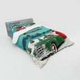 thumbnail image 3 of Christmas Duvet Cover Set, Santa Claus in a Classic Car with Bag of Toys Snow Winter Starry Night New Year, Bedding Set with Shams and Fitted Sheet, 3 Sizes, by Ambesonne, 3 of 3