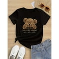 thumbnail image 1 of Adorable Teddy Bear Graphic Tee for Girls - Comfy Cotton Blend, Casual Round Neck Short Sleeve T-Shirt with "Surprise Moment" Print, Perfect for Summer & Ages 8-14, Bear T Shirt, 1 of 6