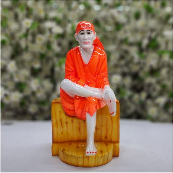 Sai Baba Statue in Resin Large Sai Baba Sculpture Handmade Sai Baba Idol Sathya Sai Baba Figurine Shant Sai Nath Statue Shirdi Sai Baba Sculpture Hindu God Believer of All Religions - AtoZ India Cart