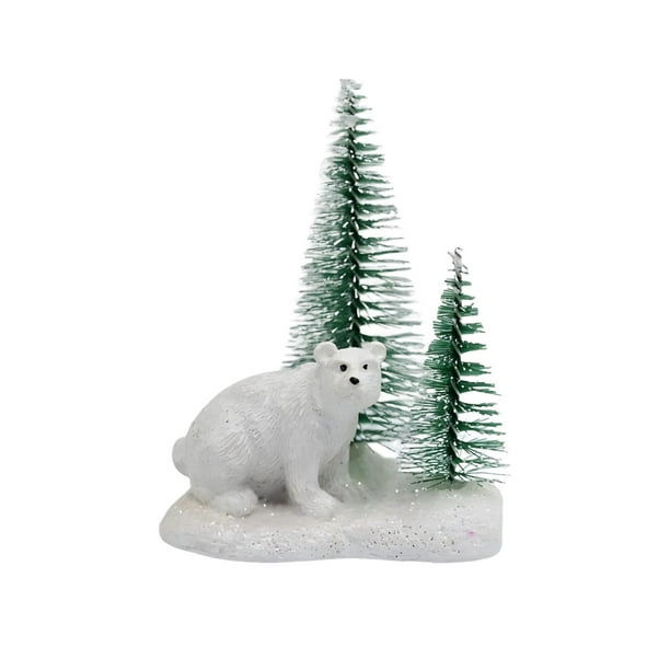 Figura de animal navideño, decoración del hogar, estatua de animal navideña en miniatura Oso