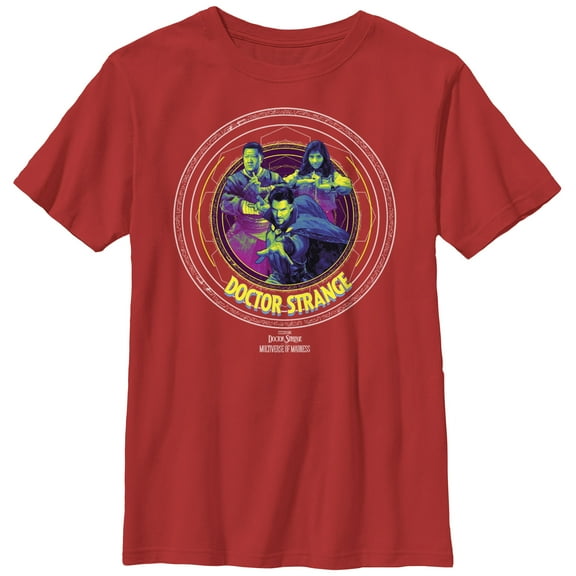 Boy's Marvel Doctor Strange in the Multiverse of Madness Character Logo  Graphic Tee Red X Small