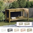 thumbnail image 3 of vidaXL Patio Bench Outdoor Bench with Storage Shelf Black Solid Wood Pine, 3 of 17