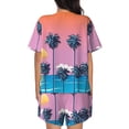 thumbnail image 3 of Rocae Beach with Palm Trees for Two Piece Sleepwear Pajamas Sets for Women Soft Short-Sleeved Pjs with Lounge Shorts 3X-Large, 3 of 9
