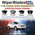 thumbnail image 2 of 2013 Lincoln MKX Beam Wiper Blades Wipers w/1yr Warranty (Set of 3) w/Rear Wiper (WiperBladesUSA), 2 of 5