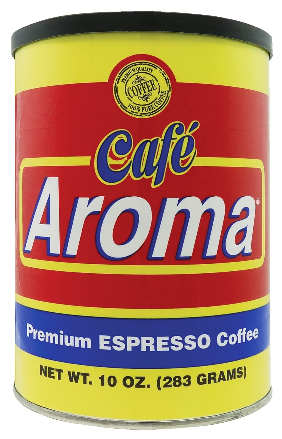 Cafe Aroma Cuban Style Premium Ground Espresso, Dark Roast, 10 oz Can