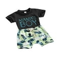 thumbnail image 2 of Letter Print T-shirt Tie-up Cactus Pineapple Pattern Draw String Lace-up Shorts, 2 of 6