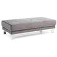 thumbnail image 3 of Glory Furniture Derek Velvet Upholstered Ottoman in Gray, 3 of 6