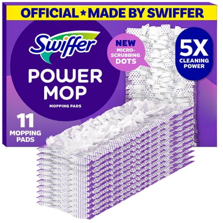 Swiffer Power Mop Multi-Surface Mopping Pad Refills for Floor Cleaning, 11 Count