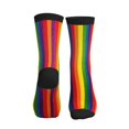 thumbnail image 2 of Men's Rainbow Stripe Print Novelty Athletic Socks Women's Digital Printing Funky Patterned Crew Socks, 2 of 7