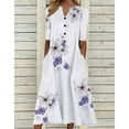 thumbnail image 2 of Summer Dresses for Women Casual Short Sleeve Button Down V Neck Maxi Dress Tropical Dress Butterfly Print Boho Dress Alsol Lamesa, 2 of 3
