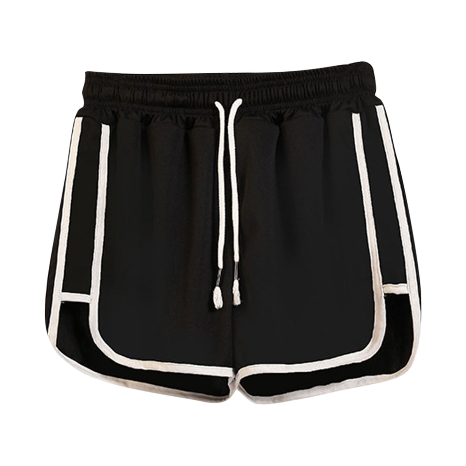 Women's Athletic Shorts High Waisted Running Shorts Pocket Sporty Shorts  Gym Elastic Workout Shorts - Army Green