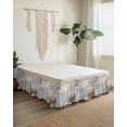 thumbnail image 2 of Retro Ocean Coral Bed Skirt California King Size 16" Drop Marine Life Starfish Watercolor Ruffled Wrap Around Bed Skirts Adjustable Elastic Bedskirt Dust Ruffle for California King Size Bed, 2 of 7