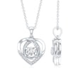 thumbnail image 3 of Rosec Jewels Lab Diamond Heart Necklace - Love Heart Pendant with Chain - Valentines Day Gift, 18K White Gold, 3 of 6