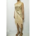 thumbnail image 4 of Fringe 1920's Cami Great Gatsby Flapper Inspired Style Fashion Dress Beige, 4 of 4