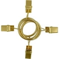 "Rungopro 60 Pack Gold Curtain Rings with Clips, 1 inch Diameter, Fits