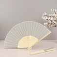 thumbnail image 2 of Efavormart 5 Pack Silver Asian Silk Folding Birthday Banquet Event Wedding Party Favor Fans, 2 of 5