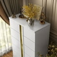 thumbnail image 6 of Furniture of America Chora Adult Modern 5-Drawer Solid Wood Bedroom Vertical Dresser, White and Gold, 6 of 8