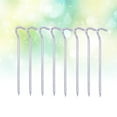 thumbnail image 6 of Oraceous 8PC Heavy duty tent stakes question shape aluminum alloy pegs with hook for outdoor trip hiking ( sliver ), 6 of 10