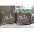 thumbnail image 6 of Ambesonne Grunge Throw Pillow Cover 4 Pack, Murky Vintage Sports, 24", Charcoal Grey Pale Brown, 6 of 7