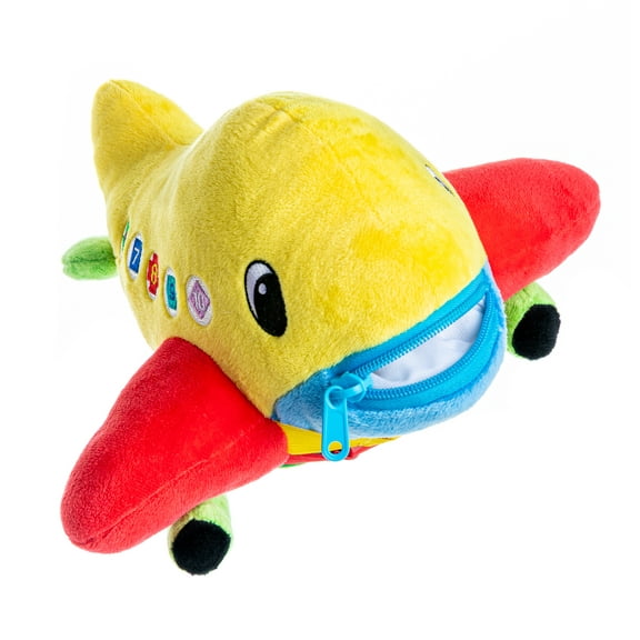 Buckle Toy - Bolt Airplane - Toddler Plush Basic Life Skills Travel Activity for Ages 1 2 3 4