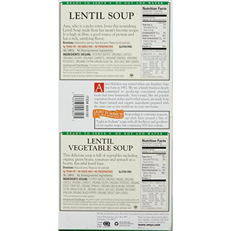 Amy's Organic Lentil Soup, 14.5 oz