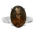 thumbnail image 3 of Natural Smoky Quartz - Brazil 925 Sterling Silver Ring s.7 Jewelry DGR1112_D_7 R-1019, 3 of 7