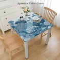 thumbnail image 2 of HAOXIT Blue Ocean Beach Tablecloth, Coastal Nautical Table Cover Rectangle for Summer Party,Perfect for Kitchen Dinner, Restaurant,Outdoor Holiday Picnic Waterproof Table Cloth White, 2 of 7