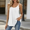thumbnail image 2 of SHTXOZHI Tank Tops for Women Spaghetti Straps Tanks Plus Size Casual Pleated Scoop Neck Loose Sleeveless Tank Tops, 2 of 6