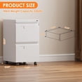 thumbnail image 3 of 2 Drawer Mobile File Cabinet with Lock, Heavy Duty Steel Under Desk Filing Cabinet for Home Office, Anti-Tip Design with 5 Casters, Assembly Required, 3 of 8