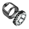 thumbnail image 2 of Walbest 1 Set(2Pcs) Bottle Opener Ring Labor-saving High Durability Stainless Steel Beer Bottle Cap Remover Ring for Pub Bar, 2 of 7
