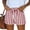 Red, variant on Linen Blend Shorts for Women Striped Drawstring Casual Elastic Waist Shorts with Pockets 2026 Summer Bottoms Plaid Red 2XL