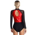 thumbnail image 2 of Alvivi Women's Long Sleeve Gymnastics Leotard Acrobatics Performer Costume Ballet Dance Bodysuit Red XXL, 2 of 7